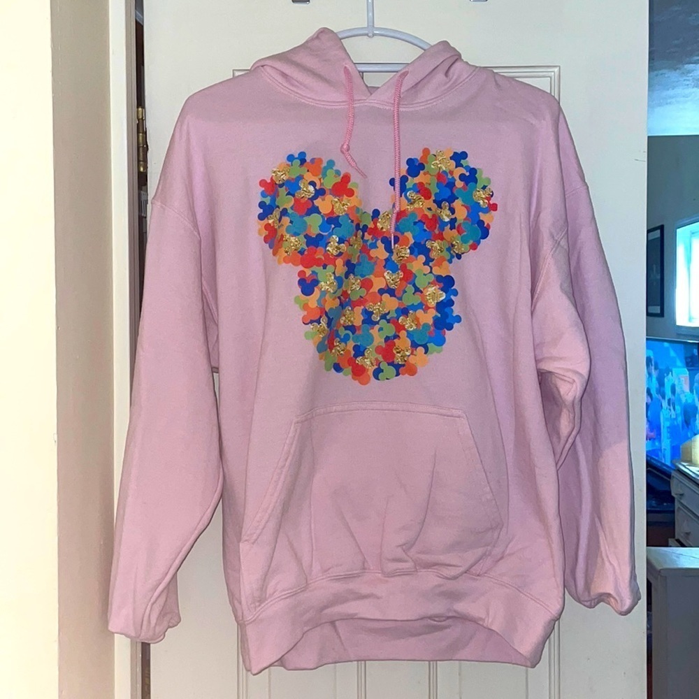 Disney Mickey Mouse Pullover Hoodie Sweatshirt Women's Large